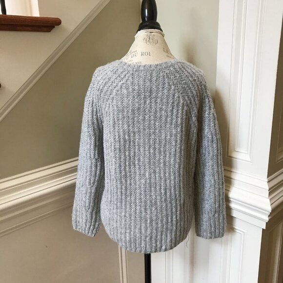 Nili Lotan Crew Neck Sweater Womens XS Gray Alpaca Acrylic Long Sleeve Pullover - Picture 9 of 10